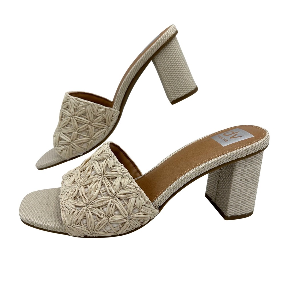 Dolce‎ Vita Women's Honey WMS 8 Square Toe Woven Mule Block Heel Sandals